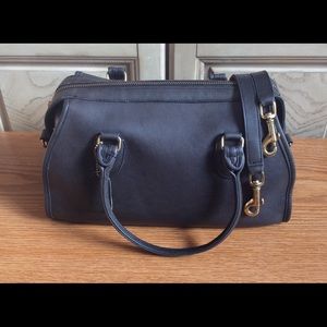 Vintage Coach Broadway Satchel—Black leather